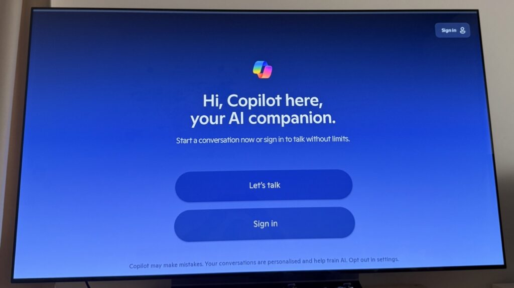 Azi am primit update-ul 23.23.05 pentru LG OLED C4 și alături de alte chestii noi m-am trezit și cu Microsoft Copilot AI!