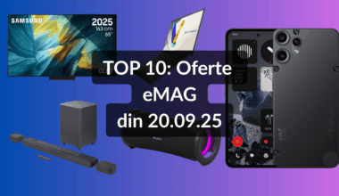 TOP 10: Oferte eMAG din 20.09.25 (televizor OLED Samsung în ediție 2025 cu reducere și diagonală de 163 cm, laptop ASUS cu procesor Intel Core i9, cel mai ieftin telefon modular