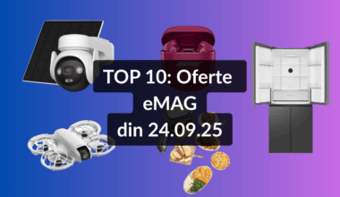 Oferte eMAG din 24.09.25 (căști Bose in-ear din categoria premium, cameră de supraveghere cu panou solar și conectivitate 4G, iPhone Air în stoc etc)