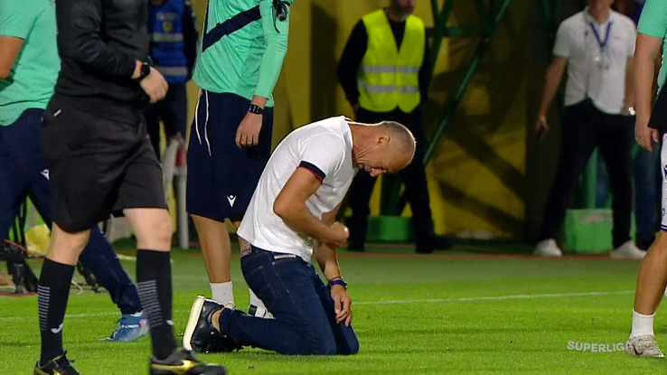 Bucuria lui Bogdan Andone după FC Argeș - U Cluj. FOTO: captură Orange Sport