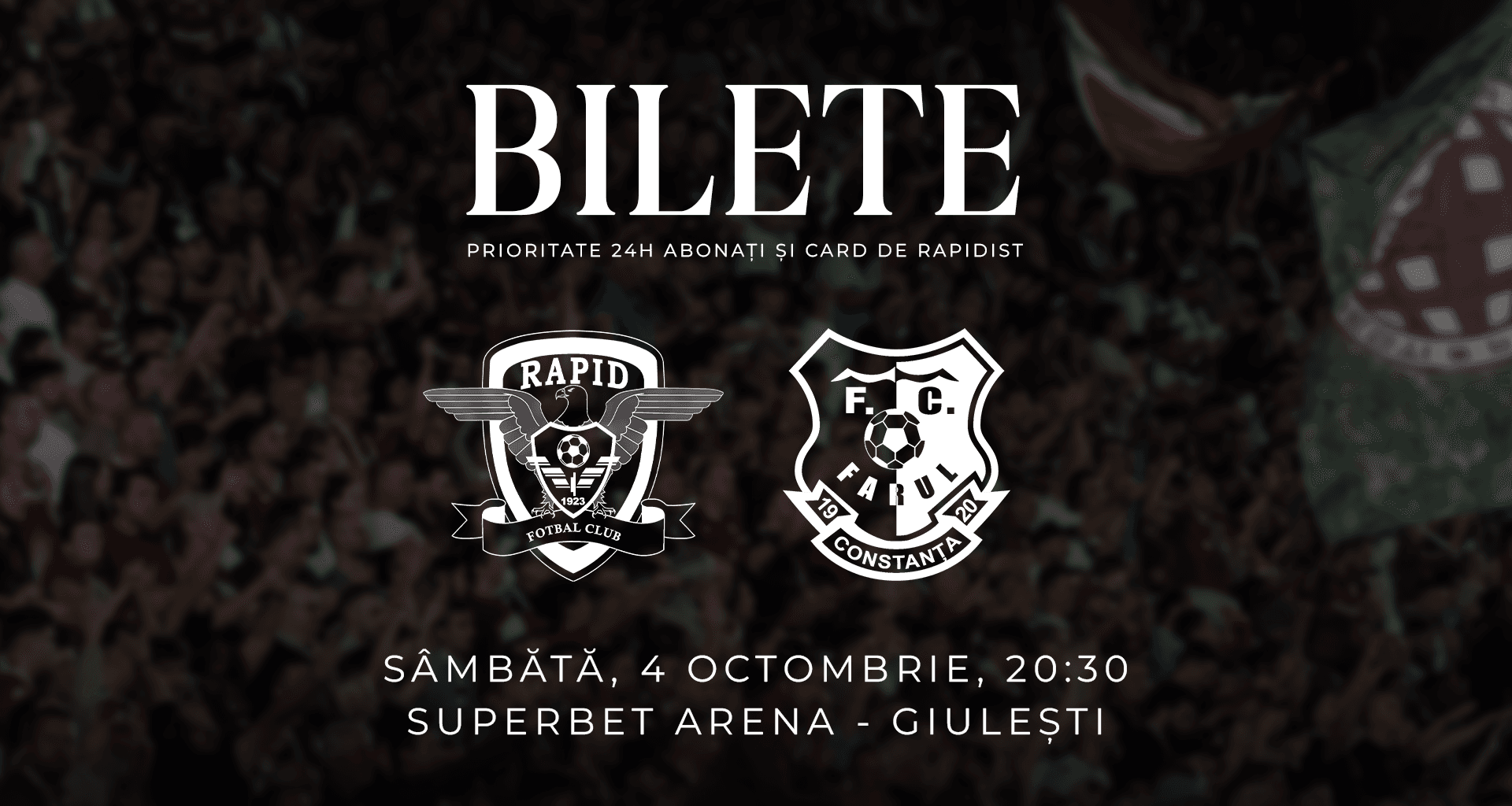 BILETE | RAPID – FARUL | SUPERLIGA – ETAPA 12 | 04.10.2025