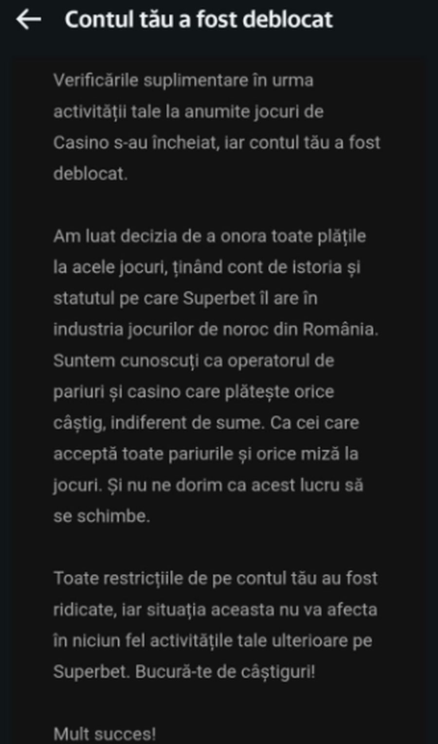 Compania Superbet, comunicat oficial, după incidentul care i-a cauzat pierderi de 30 de milioane de euro