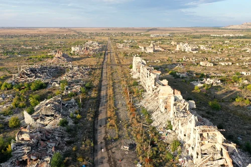 Mariinka, orașul ucrainean transformat în ruine FOTO Profimedia 