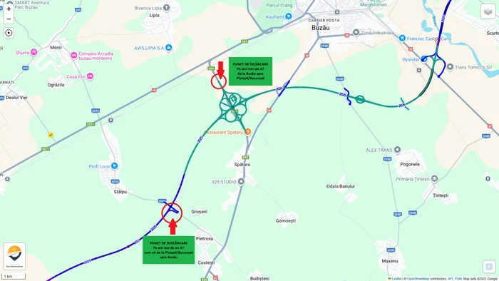 Hartă Asociația Pro Infrastructură, pentru claritate asupra traseului Mizil–Pietroasele. / Foto: API