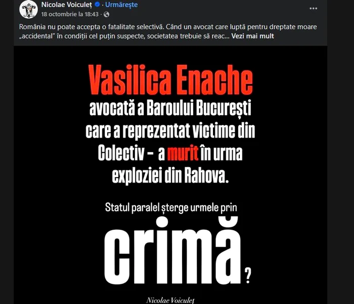 Sursa: Nicolae Voiculeț Facebook