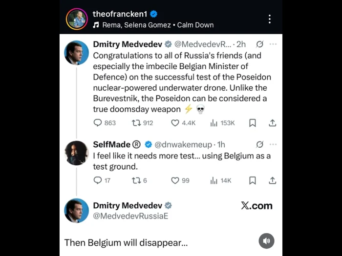 Postarea ministrului beglian/FOTO: Instagram @theofrancken1