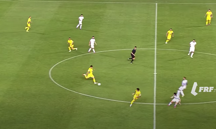 Denis Drăguș, gol în Cipru - România 2-2, din pasa decisivă a lui Răzvan Marin // foto: frf