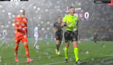 Meci întrerupt în Conference League, la 4 minute după golul anulat de VAR