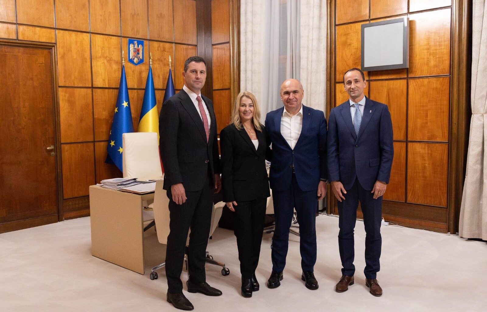 Nadia Comăneci și Mihai Covaliu au fost oaspeții premierului Ilie Bolojan