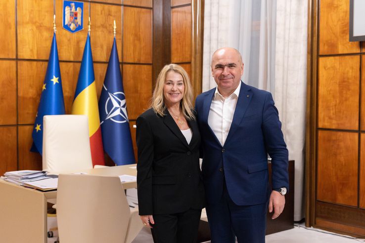 Nadia Comăneci, în biroul lui Ilie Bolojan/ foto: gov.ro