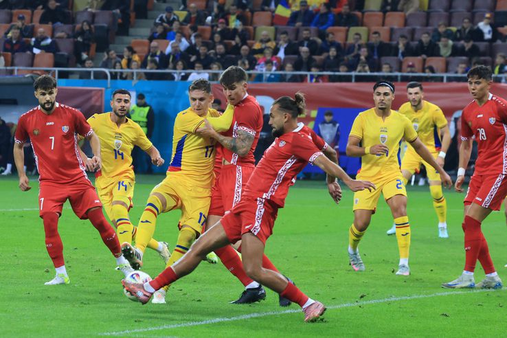 Vladimir Screciu, Louis Munteanu, Lisav Eissat și Virgiliu Postolachi în România - Moldova, imagini de meci // foto: Ionuț Iordache (GSP)