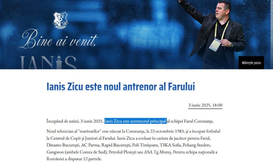 Situație incredibilă la clubul lui Gică Hagi: „Ianis Zicu nu e antrenorul Farului. El e”