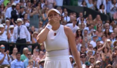 Amanda Anisimova după victorie cu Aryna Sabalenka din semifinalele Wimbledon 2025