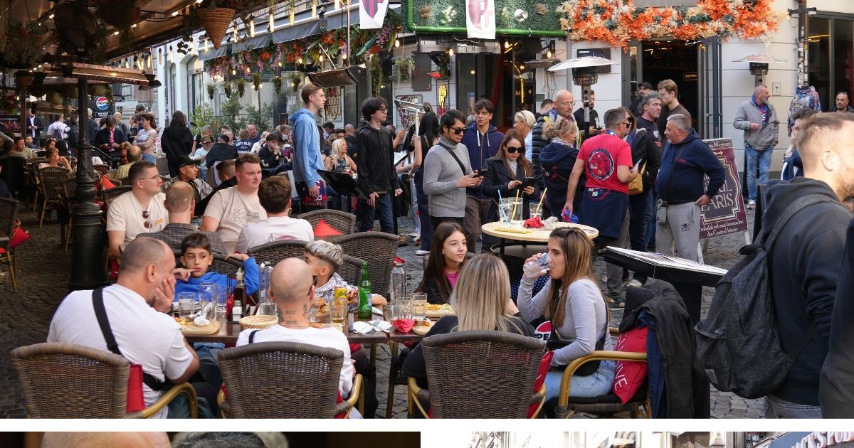 Italienii au invadat România. FOTO+VIDEO. Au transformat Centrul Vechi din București într-o mică Italie » Bologna va avea 3.000 de suporteri pe Arena Națională