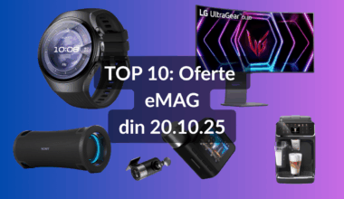 Oferte eMAG din 20.10.25 (cel mai performant aspirator pentru automobil, Huawei Watch 5 cu reducere de 20%, boxă portabilă Sony cu evaluarea 4.75 / 5 din 48 de review-uri etc)