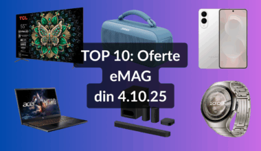 Oferte eMAG din 4.10.25 (cel mai ieftin televizor QD-Mini LED cu 5 ani garanție în ediție 2025, cel mai puternic aspirator vertical Dyson cu funcție de spălare, Samsung Galaxy S25 Edge cu reducere de 10% etc)