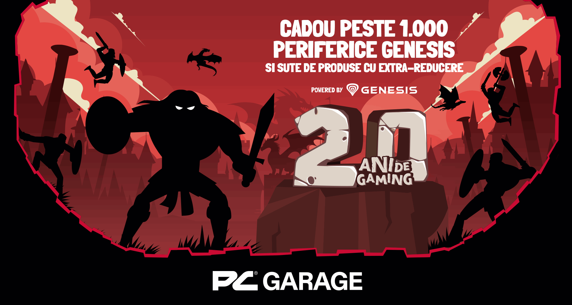 PC Garage împlinește 20 de ani și oferă cadou peste 1000 de periferice gaming Genesis