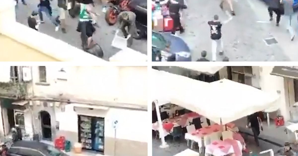 Incidente în Napoli! VIDEO Bătăi și focuri de armă înaintea meciului din Liga Campionilor