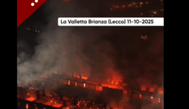 Bernaga mănăstire distrusă de incendiu, nordul Italiei