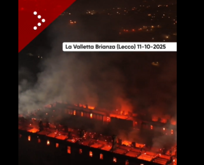 Bernaga mănăstire distrusă de incendiu, nordul Italiei