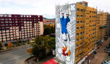 Un oraș din România își schimbă imaginea ponosită cu ajutorul picturilor uriașe realizate pe fațadele blocurilor. Artiști stradali internaționali au semnat lucrări impresionante VIDEO