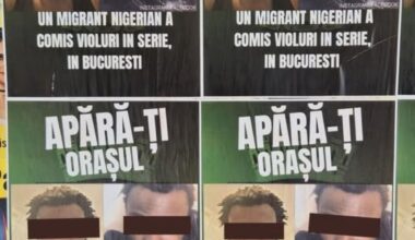 afiș nigerian arestat, xenofobie, Magheru