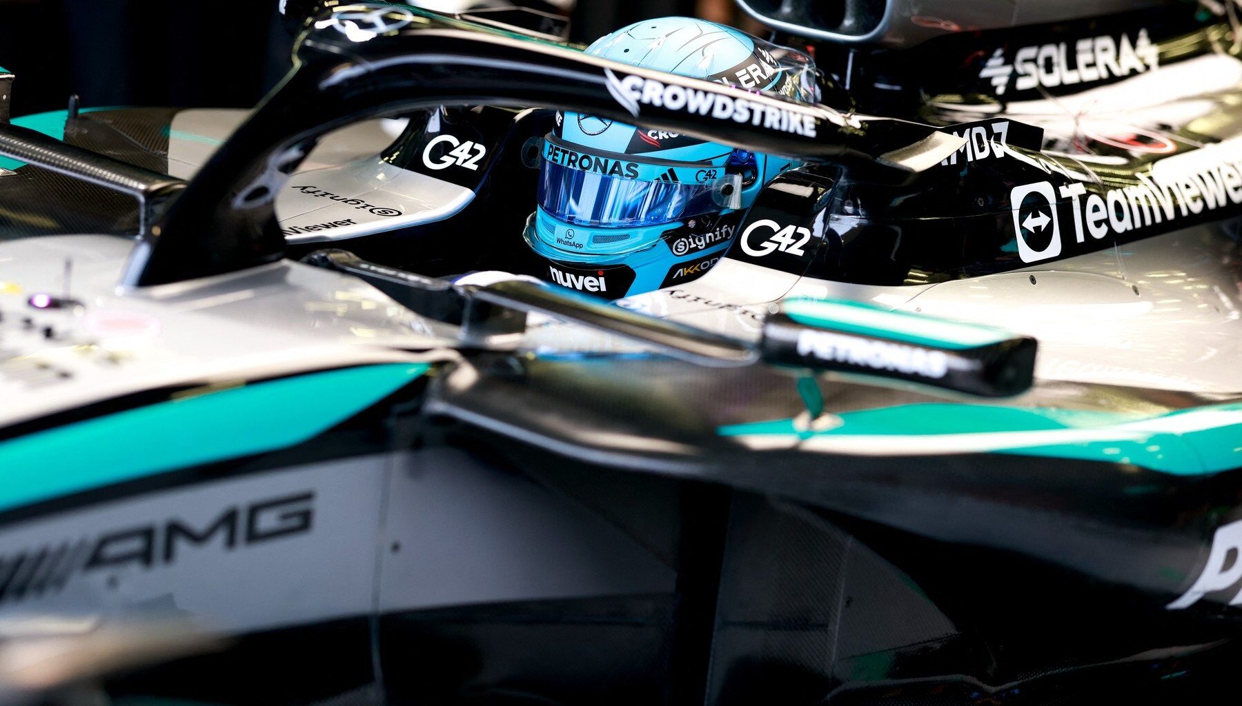 George Russell, pilotul britanic al celor de la Mercedes F1 Team.