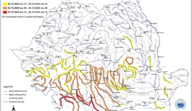 Risc major de inundații. S-a emis Cod roșu pe mai multe râuri din țară. Sute de angajați ai Apelor Române, mobilizați