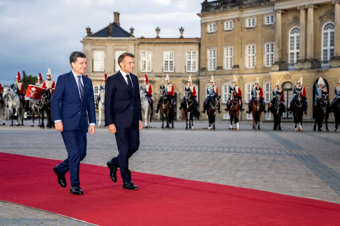 Președintele Nicușor Dan alături de omologul său francez, Emmanuel Macron. FOTO: AFP