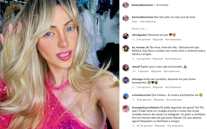 Mesaje lăsate de fanii pe pagina influeceriţei. FOTO: Instagram/Barbara Jankavski