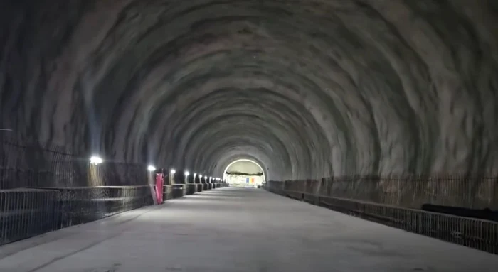 Tunelul de pe A1, tot mai aproape de final FOTO: Captură video