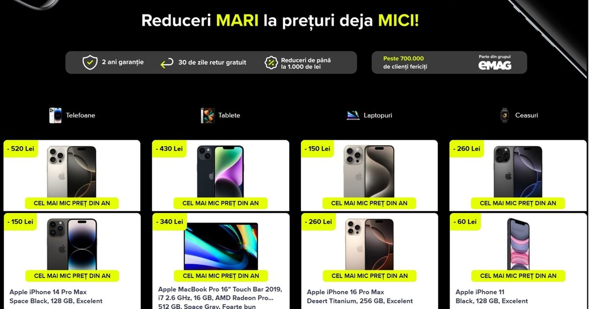 Black Friday 2025 pe Flip.ro: cele mai mari reduceri la iPhone – economii de până la 1.000 de lei și telefoane premium sub 1.000 €