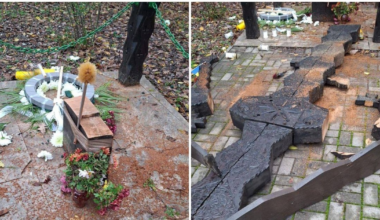 Troița lui Corneliu Zelea Codreanu a fost distrusă și înlocuită cu o perie de WC. Diana Șoșoacă este revoltată: „Cum să tai crucea lui Hristos?”