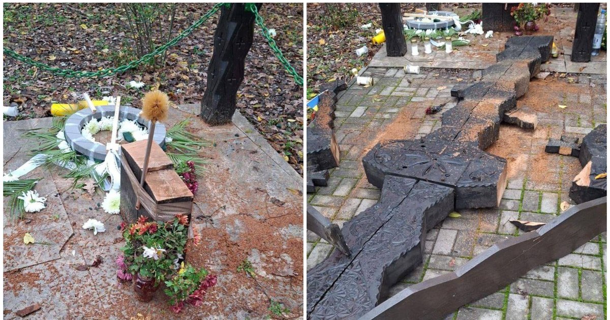 Troița lui Corneliu Zelea Codreanu a fost distrusă și înlocuită cu o perie de WC. Diana Șoșoacă este revoltată: „Cum să tai crucea lui Hristos?”