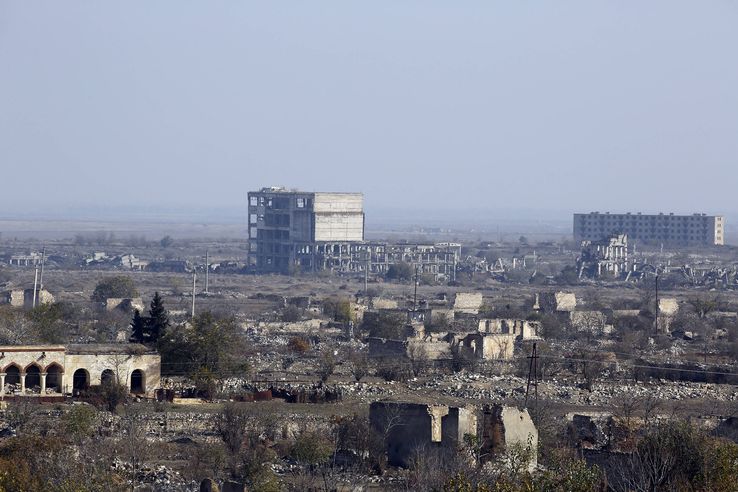 Orașul Agdam, distrus în timpul războiului din Nagorno-Karabah. Foto: Imago