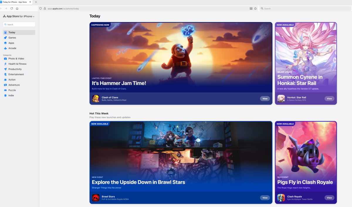 Apple a lansat versiunea online a App Store