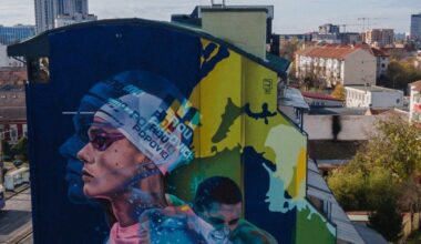 Popovici are un mural uriaș. FOTO. Cum arată pictura de 400 de metri pătrați care îl are în centru pe campionul olimpic și unde o poți vedea