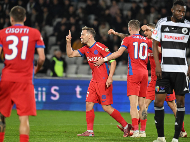 Video | ”U” Cluj - FCSB 0-2. Darius Olaru a reușit o ”dublă” și și-a dus echipa tot mai aproape de play-off