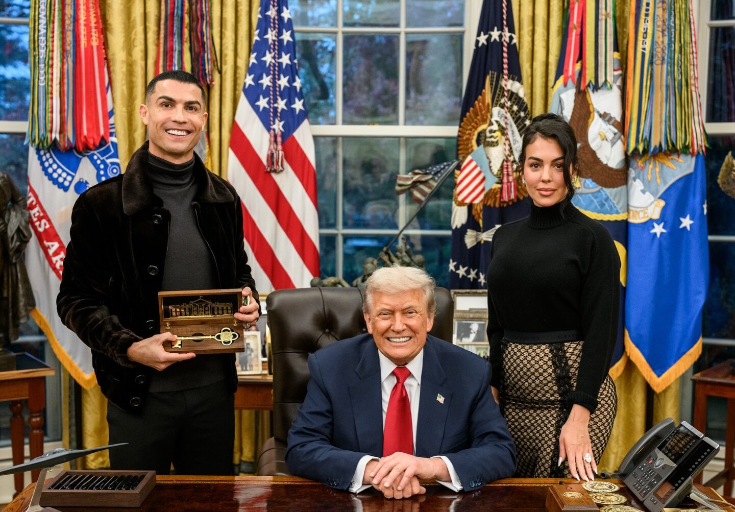 Cadoul special oferit de Donald Trump lui Cristiano Ronaldo: „Cheia Casei Albe”
