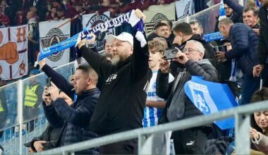 Record în Bănie! VIDEO. Fanii Rapidului, deplasare impresionantă pe „Ion Oblemenco”: e cel mai mare număr de oaspeți de pe noul stadion