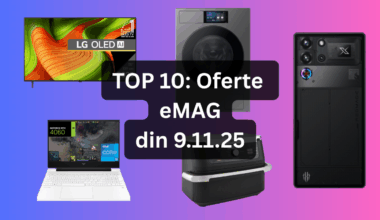 Oferte eMAG din 9.11.25 (telefon mobil cu 24 GB RAM și 1 TB stocare sub 5000 lei, televizor LG OLED, model 2025 cu diagonala de 138 cm la preț atractiv, cel mai ieftin aspirator vertical Dyson etc)