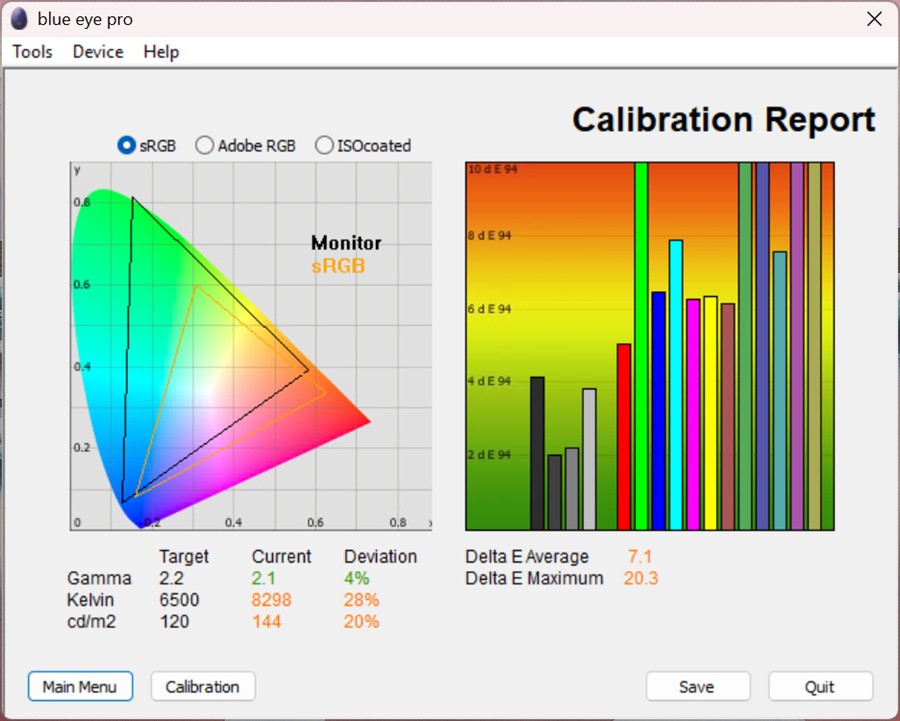 Test culori mod Game RTS monitor gaming MSI MPG 322URX