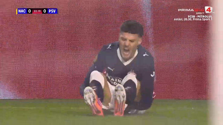 Dennis Man, în NAC Breda - PSV // FOTO: captură Prima Sport