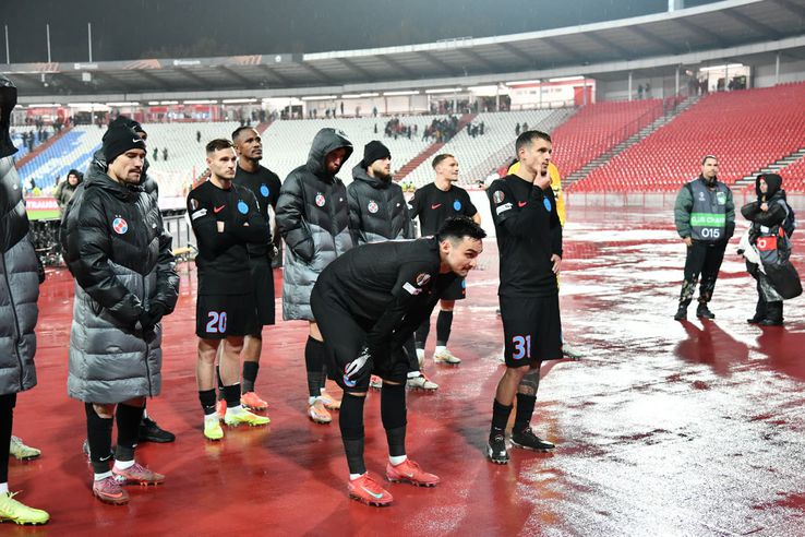 Imagini de la finalul meciului Steaua Roșie - FCSB // FOTO: Cristi Preda (GSP.ro)