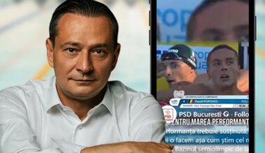 PSD îl folosește pe David Popovici. În campania lui Daniel Băluță pentru Primăria Bucureștiului, un spot plătit de PSD îi asociază imaginea campionului cu cea a primarului din Sectorul 4