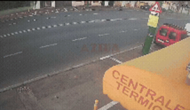 Momentul în care un polițist beat a provocat un accident rutier soldat cu doi răniți și a fugit de la fața locului