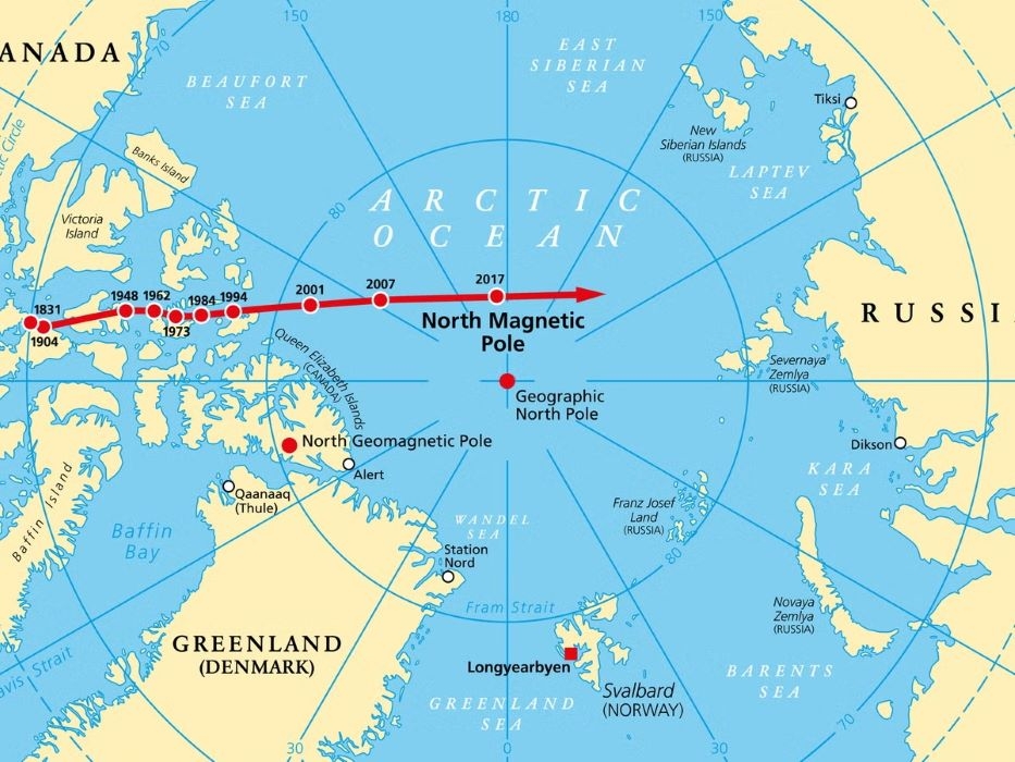 Polul Nord magnetic se îndreaptă accelerat spre o direcție ciudată VIDEO