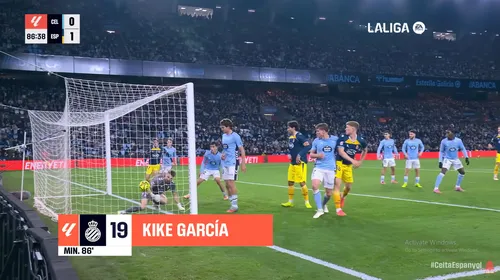 Greșeala comisă de Ionuț Radu în meciul Celta Vigo - Espanyol. Foto: Captură YouTube/La Liga