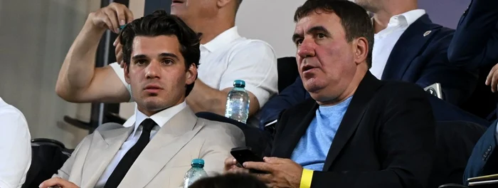Cei doi Hagi, în tribune la un meci de fotbal  FOTO Profimedia