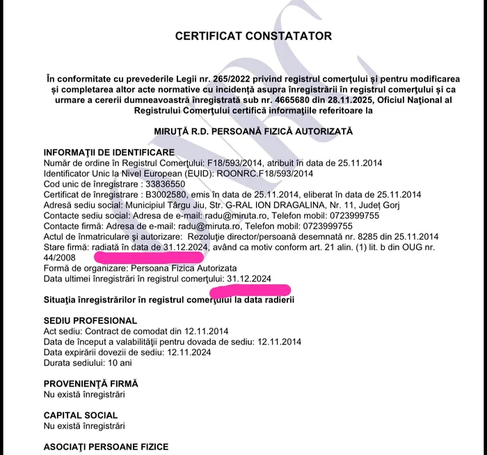 certificat firma Radu Miruţă foto Facebook Victor Ponta jpg